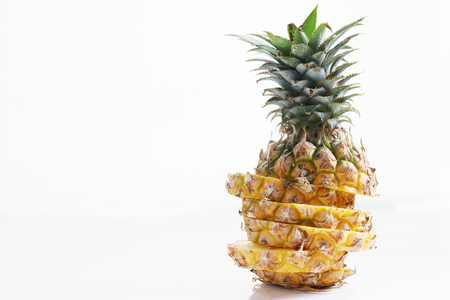 pineapple. fresh pineapple on white backgroundの写真素材