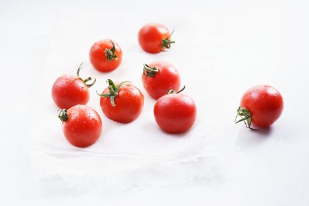 Tomatoes. red ripe tomatoes on white background.の写真素材