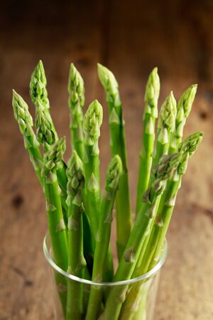 Fresh Asparagus on woodenの写真素材