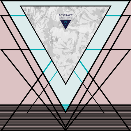 Abstract composition with textured geometric shapes. Marble composition. Fashion design poster. Vector illustration EPS10のイラスト素材