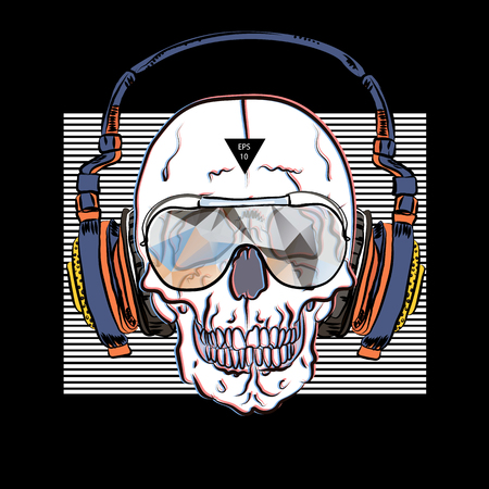 Cool music poster with skull.のイラスト素材
