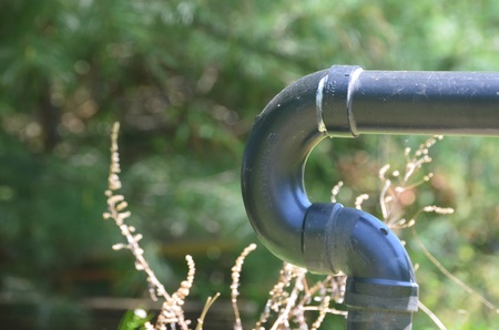 Black drainage pipeの写真素材