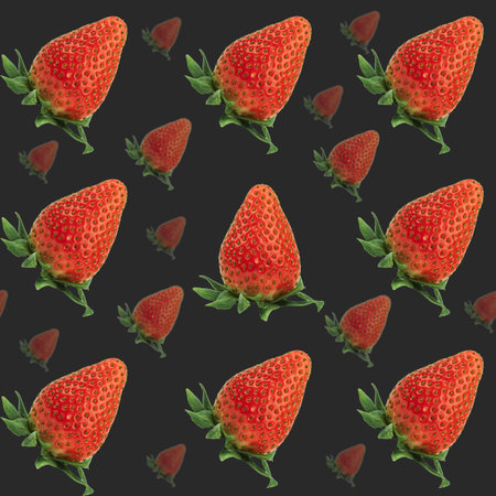 Seamless pattern, Delicious, ripe, strawberries. Simple strawberry pattern. For textiles, wallpaper and packagingの写真素材