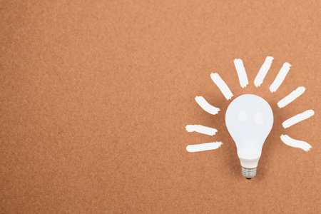 Background lining, light bulb, concept idea. Idea sign, decision, thinking concept. Copy space. Trendy flat style for graphic design, websiteの素材