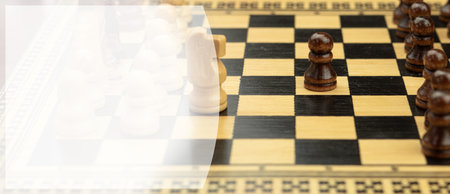 Chess piece, close-up. Strategy board gameの写真素材