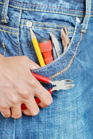 Jeans pocket and toolsの写真素材
