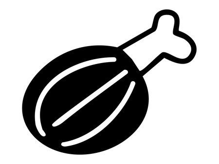 Meat with bone outline. Hand drawn vector isolated illustration.のイラスト素材