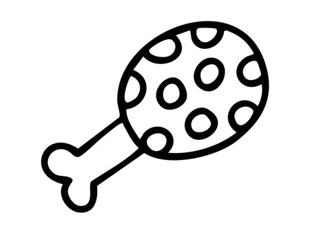 Chicken drumstick outline. Hand drawn vector isolated illustration.のイラスト素材