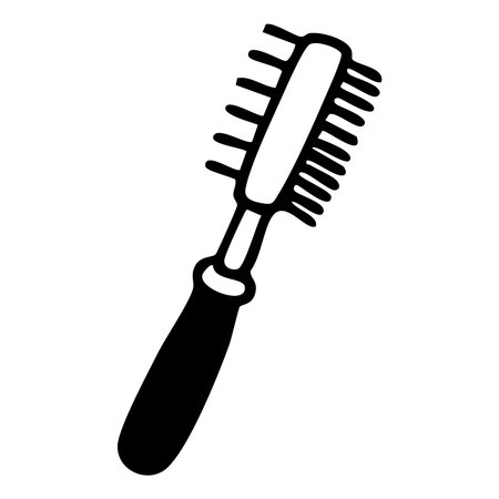 Pet comb outline. Hand drawn vector isolated illustration.のイラスト素材