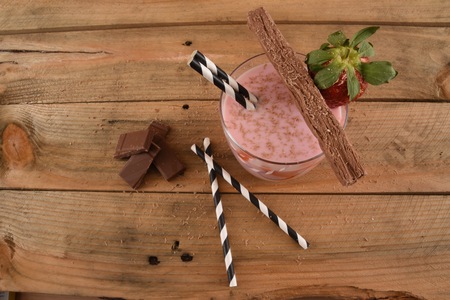 Cocktail with Strawberries and Chocolateの写真素材