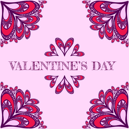 Valentine s vector background with stylized hearts for greeting cardsのイラスト素材