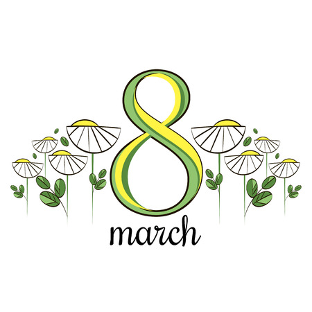 8 March international Womens Day greeting cardのイラスト素材