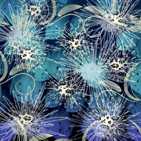 Colorful paper with abstract flowersの写真素材