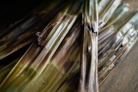 nipa palm dessert grilled wiht banana leafの写真素材