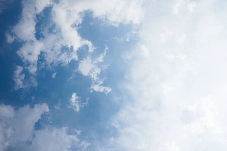 Blue sky with half-clouds, rain is comingの写真素材