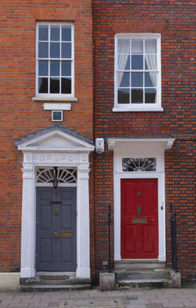 22 September 2020 - England: Portrait image of Georgian front doorsのeditorial素材