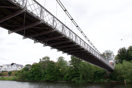 10 June 2021 - Chester, UK: View of bridge over River Dee