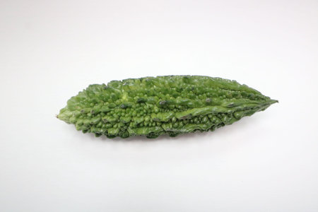 Indian karela vegetable or bitter melon showing detail of skin