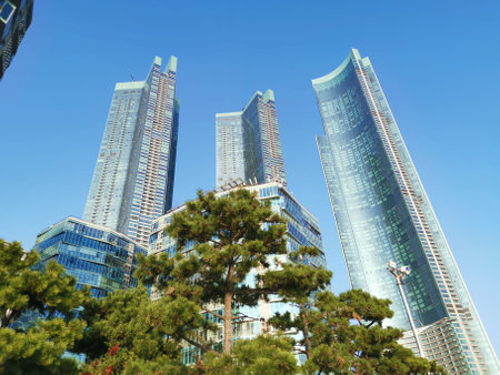 2 November 2022 - Busan, South Korea: Cityscape showing modern buildingsのeditorial素材