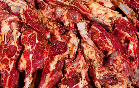 Meat of a lamb in soya sauceの写真素材