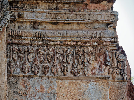 Wat Mahathat Ruins Lop Buri, Thailand. The ruins of a Khmer style temple in Lopburi, Thailand.の写真素材