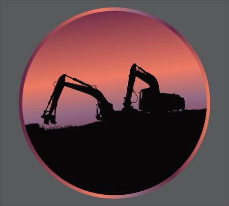 Excavator loaders icon.のイラスト素材