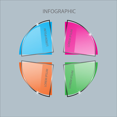 Abstract info graphics number options template. Vector illustration. Can be used for workflow layout, diagram, business step optionのイラスト素材