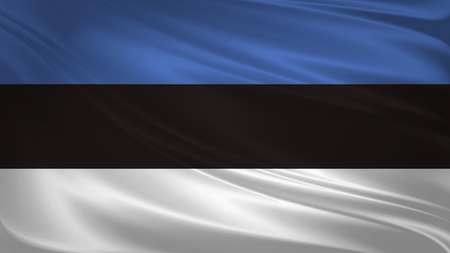 Estonia flag blowing in the wind. Background texture. 3d rendering, wave.の写真素材