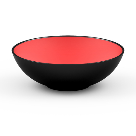 Collection of porcelain objects. Empty rice bowl, isolated on white background. 3D Illustration.の写真素材