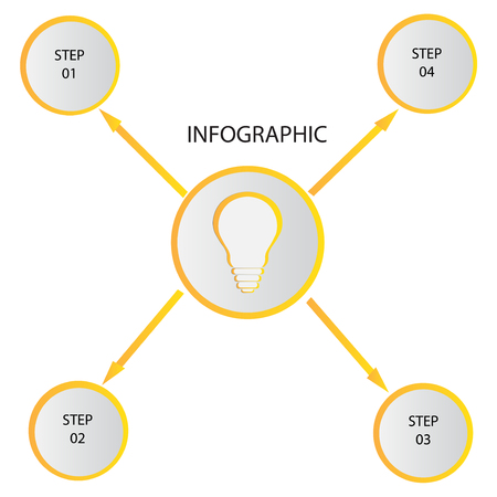 Creative concept for dark infographic. Business data visualization. Abstract circle elements of graph, diagram with 4 steps, options, parts or processes. Vector business template for presentation.のイラスト素材