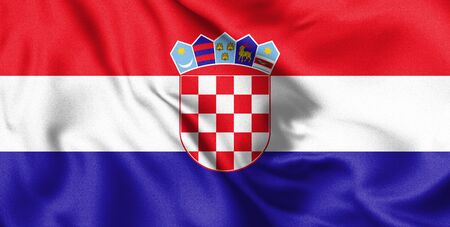 Waving flag of Croatia. 3d Illustration.の写真素材