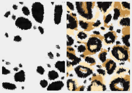 leopard design pattern. leopard fur texture real fur. Wild animals pattern printの写真素材