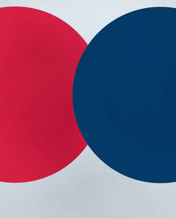 Poster with empty title frame. Insert text inside. Blank form. Circles background.の写真素材