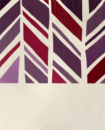 Abstract branches silhouette. Striped poster design.
