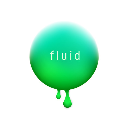 Vector trendy liquid circle background with the most popular color UFO Green. Trendy modern design. Colored fluid graphic composition illustration.のイラスト素材
