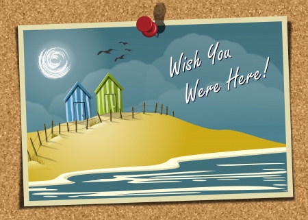 Beach Postcard On Noticeboard 1のイラスト素材