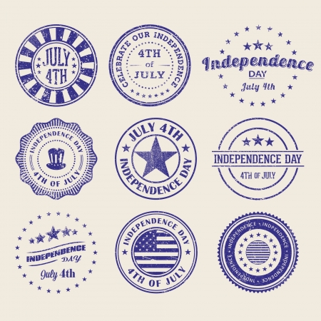Independence Day Stamps/Badgesのイラスト素材