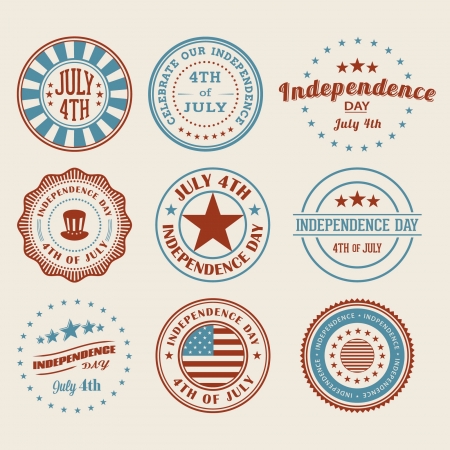 Independence Day Stamps/Badgesのイラスト素材