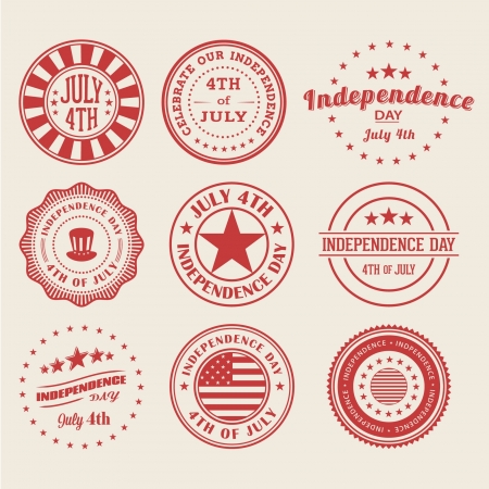 Independence Day Stamps/Badgesのイラスト素材