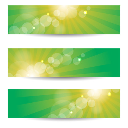 Banners Headers In Green And Yellowのイラスト素材