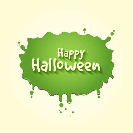 Happy Halloween On A Splat Of Green Slimeのイラスト素材