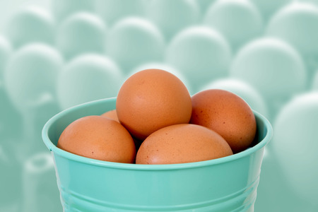 Eggs with green backgroundの写真素材