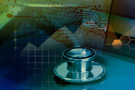 Medical and healthcare service concept with business graph, big data in healthcare service, medical data transformation for analyticsの写真素材