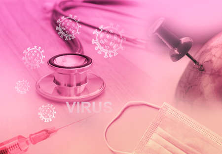 vaccination to stop virus pandemicの写真素材