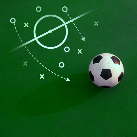 football with formation plan, soccer manager strategy and tactics, live score and online bettingの写真素材