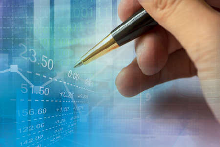 business investment analysis with stock  trading market chartの写真素材