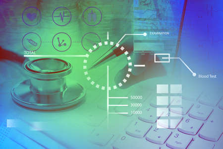 healthcare education , medical learning innovation and research conceptの写真素材