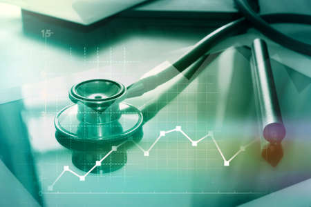 Medical examination and healthcare business concept, Big Data for health analytics, healthcare insurance marketing strategyの写真素材