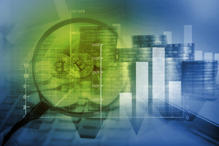 proof of stake ,digital currency and financial innovation conceptの写真素材