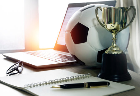 Soccer manager room, football tactics analysis for the competitionの写真素材